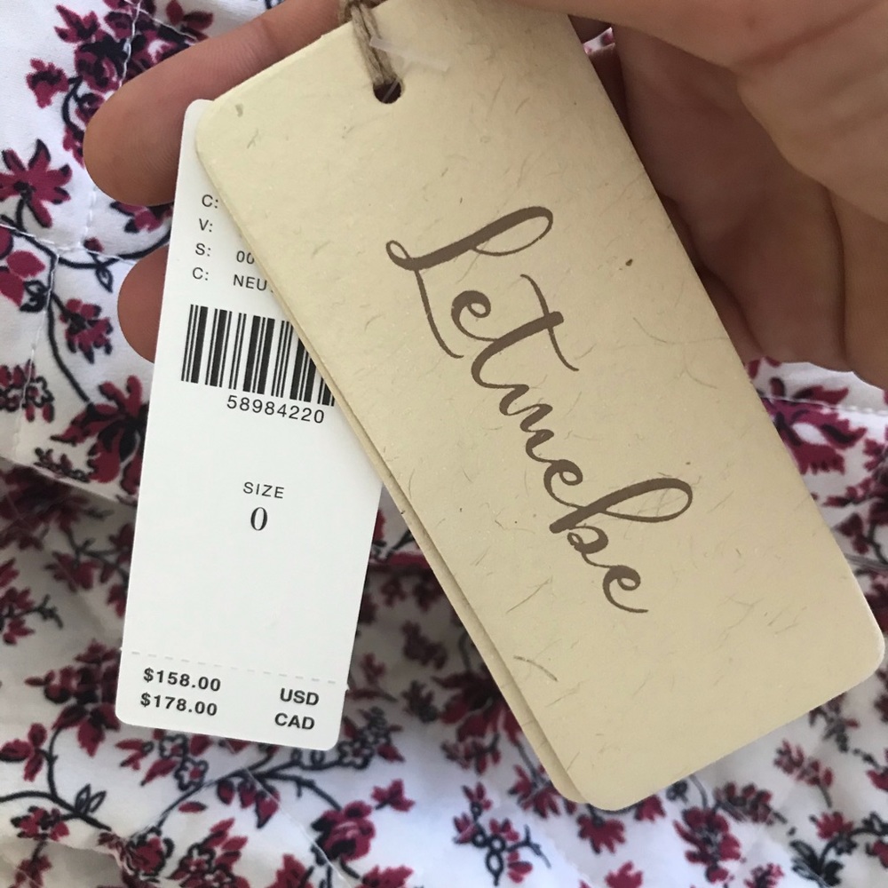 NWT Anthropologie Quilted Floral Prairie Cottagecore Midi Circle Skirt Cream 0 - Picture 6 of 12